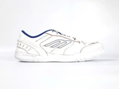 Balenciaga Hamptons Medium Worn-Out Sneaker in White and Blue