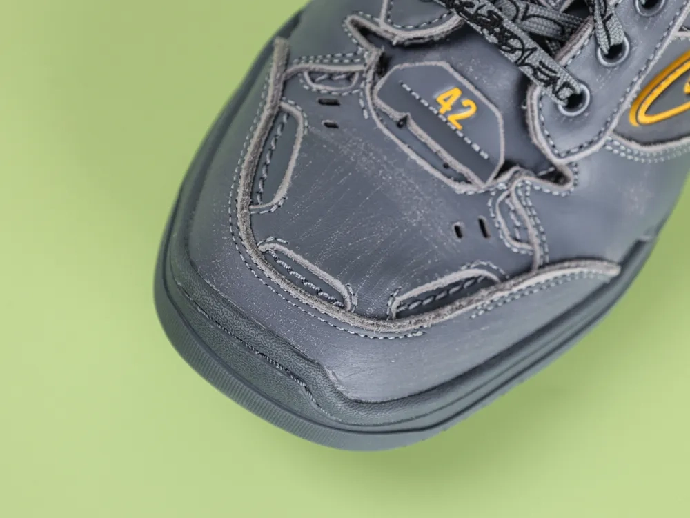 Balenciaga Men's Hamptons Worn-Out Sneakers in Grey and Yellow - Image 9