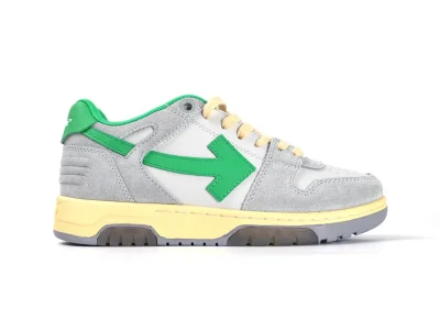 Off-White Out Of Office OOO Low Tops Light Gray Green