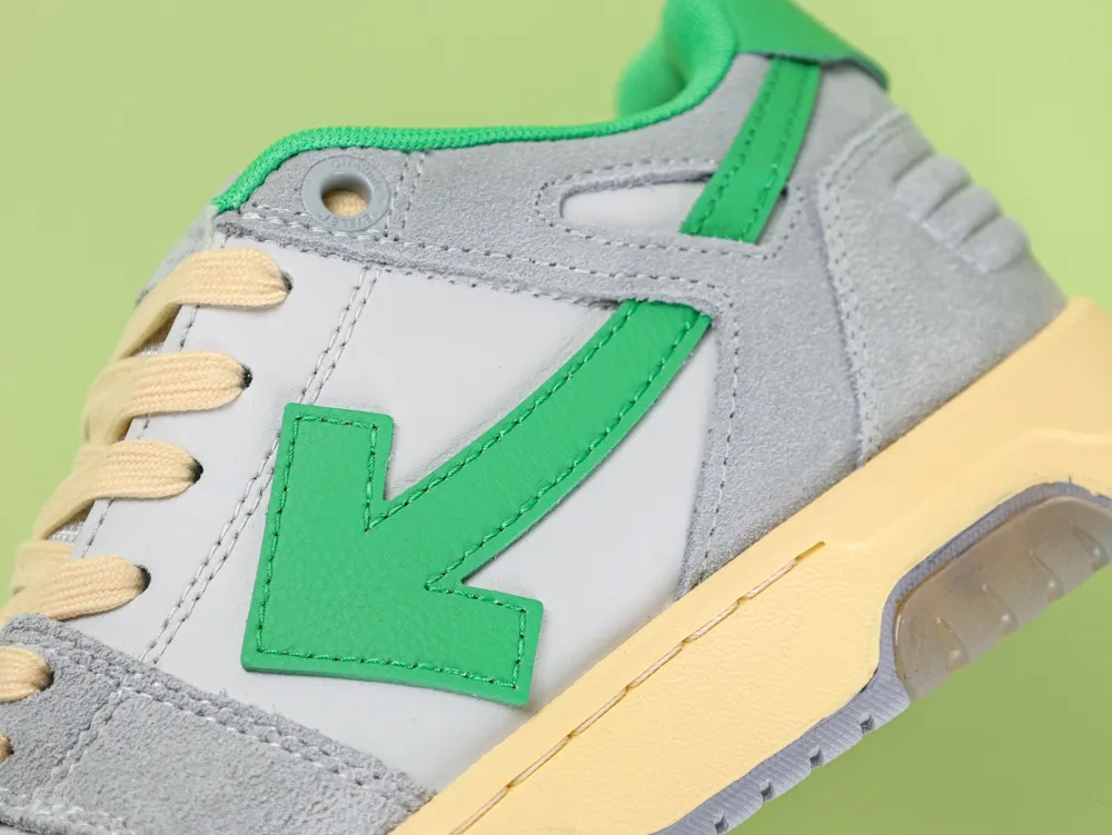 Off-White Out Of Office OOO Low Tops Light Gray Green - Image 7
