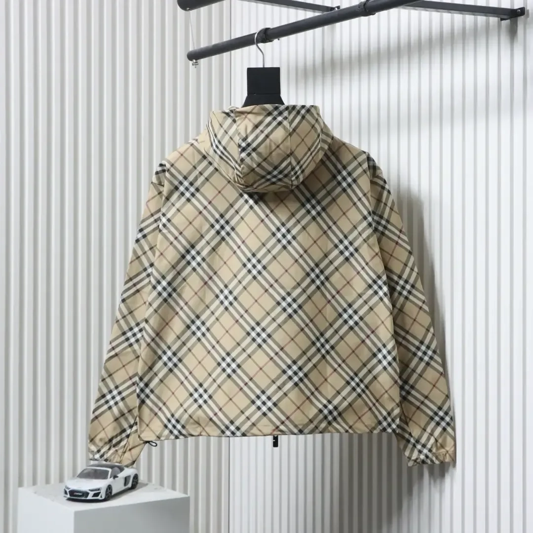 BU New Style Hooded Jacket With Diagonal Checkered Warhorse Embroidery - Image 2