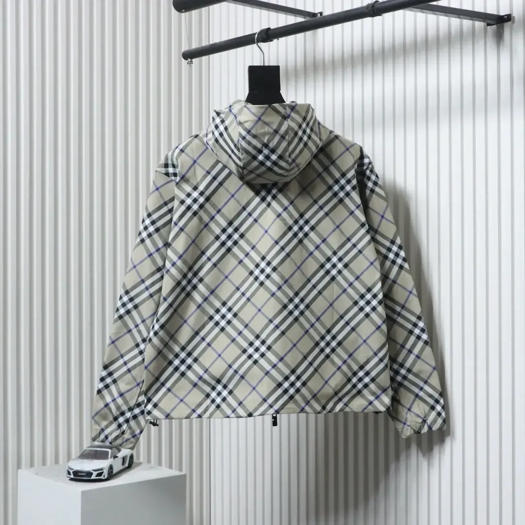 BU New Style Hooded Jacket With Diagonal Checkered Warhorse Embroidery - Image 11