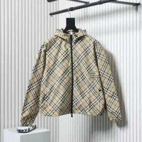BU New Style Hooded Jacket With Diagonal Checkered Warhorse Embroidery
