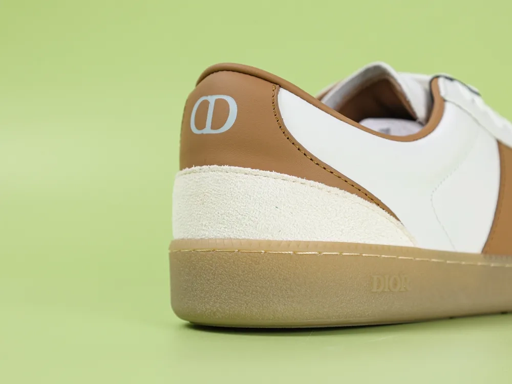 DI B01 Matchpoint Sneaker Smooth calf leather in white and brown - Image 3