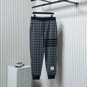 TB Trousers With Houndstooth Pattern And Jacquard Stripes
