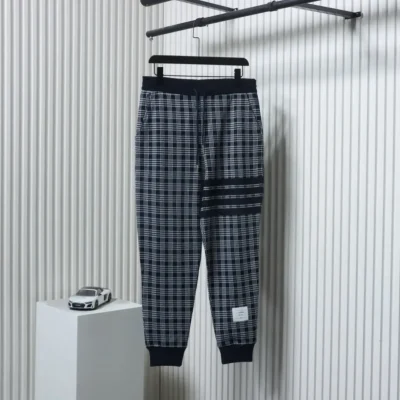 TB Trousers With Houndstooth Pattern And Jacquard Stripes