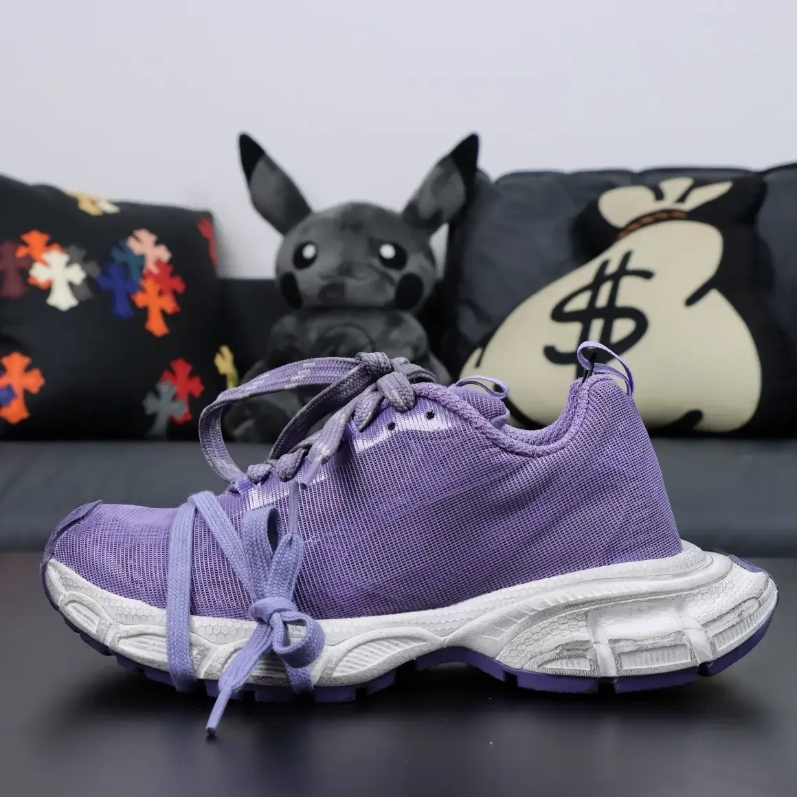 Balenciaga 3Xl 10Th Generation Low-Top Sneakers In Mesh Purple - Image 3