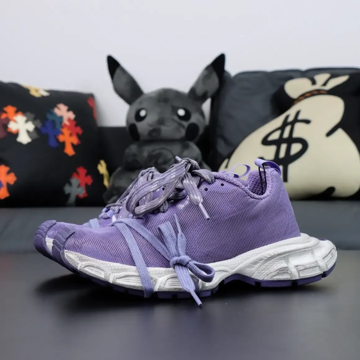 Balenciaga 3Xl 10Th Generation Low-Top Sneakers In Mesh Purple - Image 4