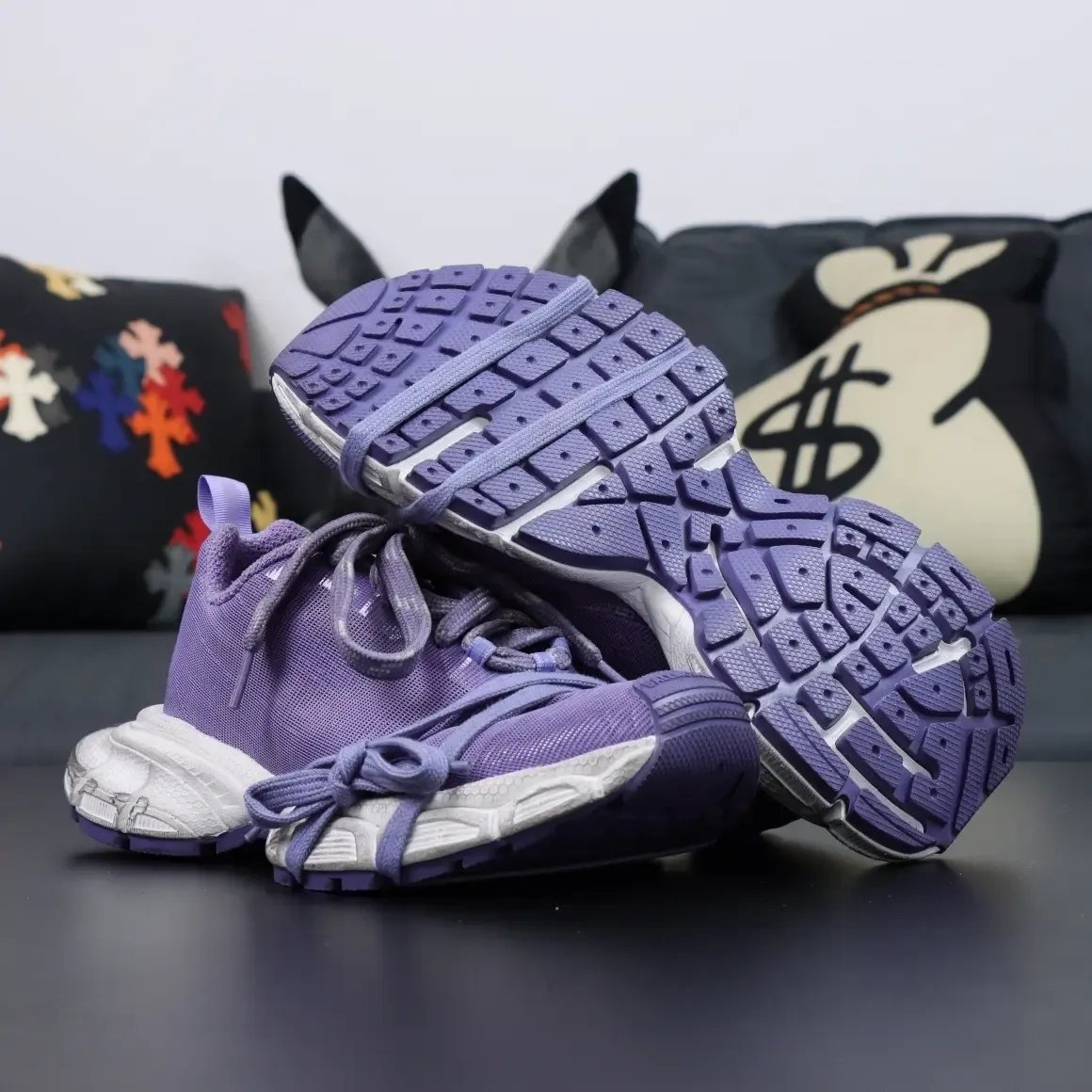 Balenciaga 3Xl 10Th Generation Low-Top Sneakers In Mesh Purple - Image 6