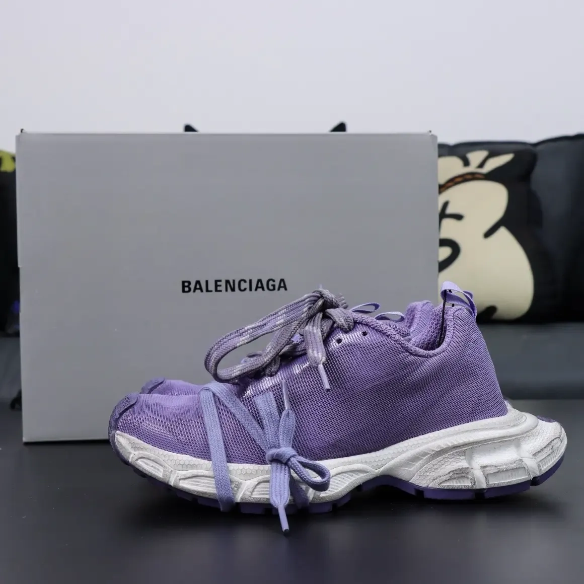 Balenciaga 3Xl 10Th Generation Low-Top Sneakers In Mesh Purple