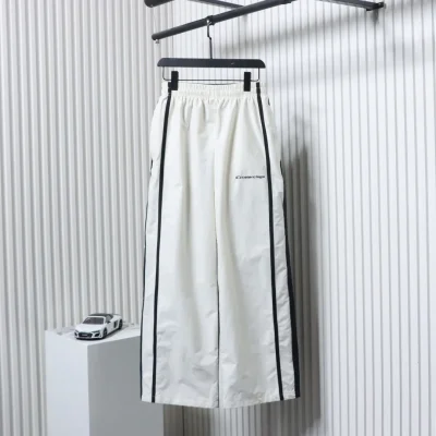Balenciaga Blcg White And Gray Double Stitched Destroyed Tracksuit Pants