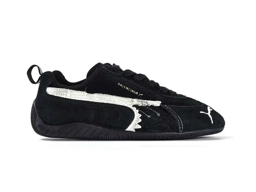 Balenciaga x Puma Speedcat distressed suede low-top sneakers - Image 2
