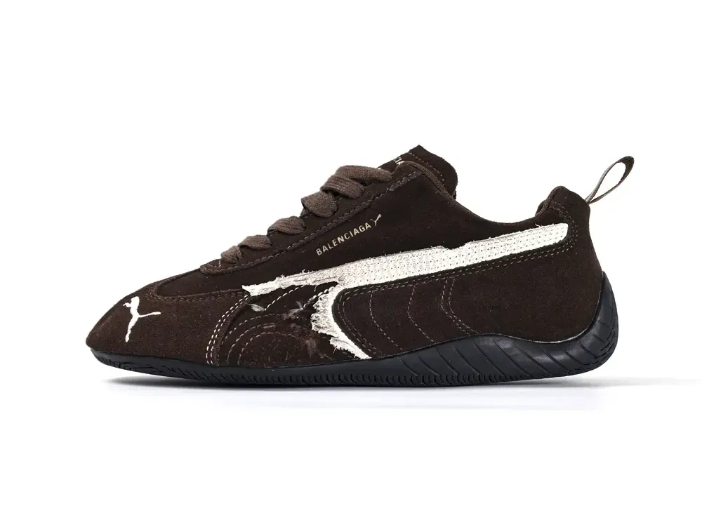 Balenciaga x Puma Speedcat distressed suede low-top sneakers - Image 15