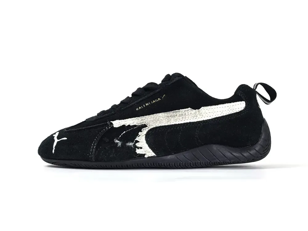 Balenciaga x Puma Speedcat distressed suede low-top sneakers - Image 3