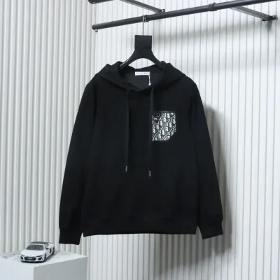 DI Jacquard Monogram Hoodie With Faux Pocket XXL