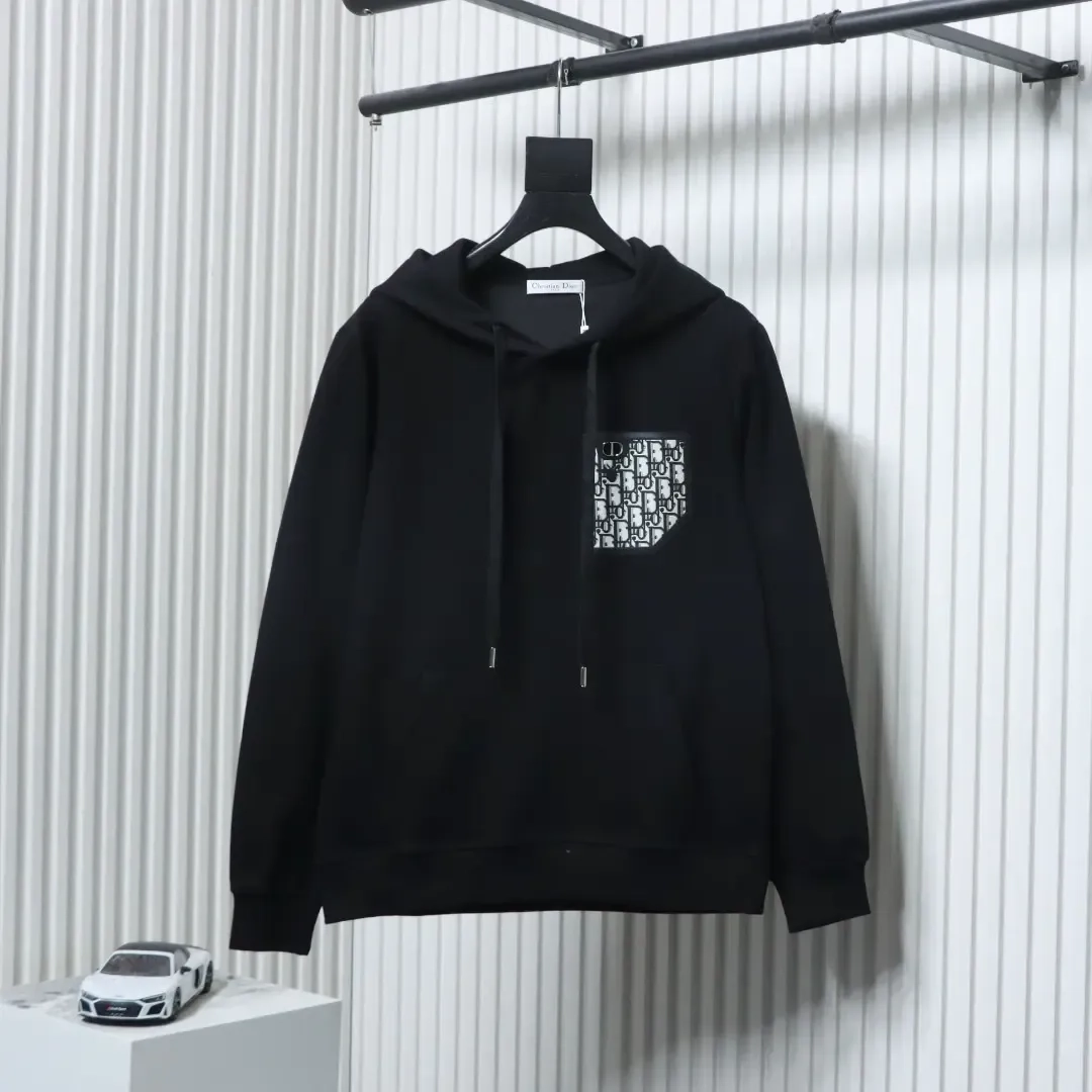 DI Jacquard Monogram Hoodie With Faux Pocket XXL