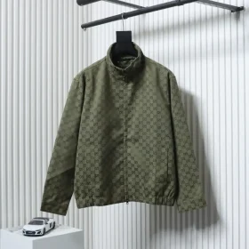 GU Jacquard Canvas Jacket With All-Over Monogram Print