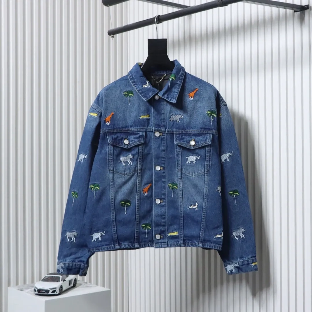 LU Denim Jacket With Animal Embroidery