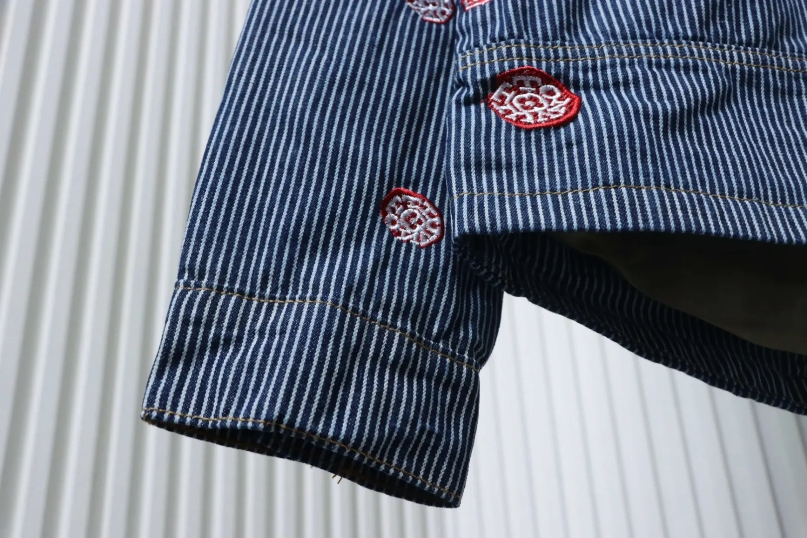 LU Denim Jacket With Cherry Blossom Stripes - Image 6