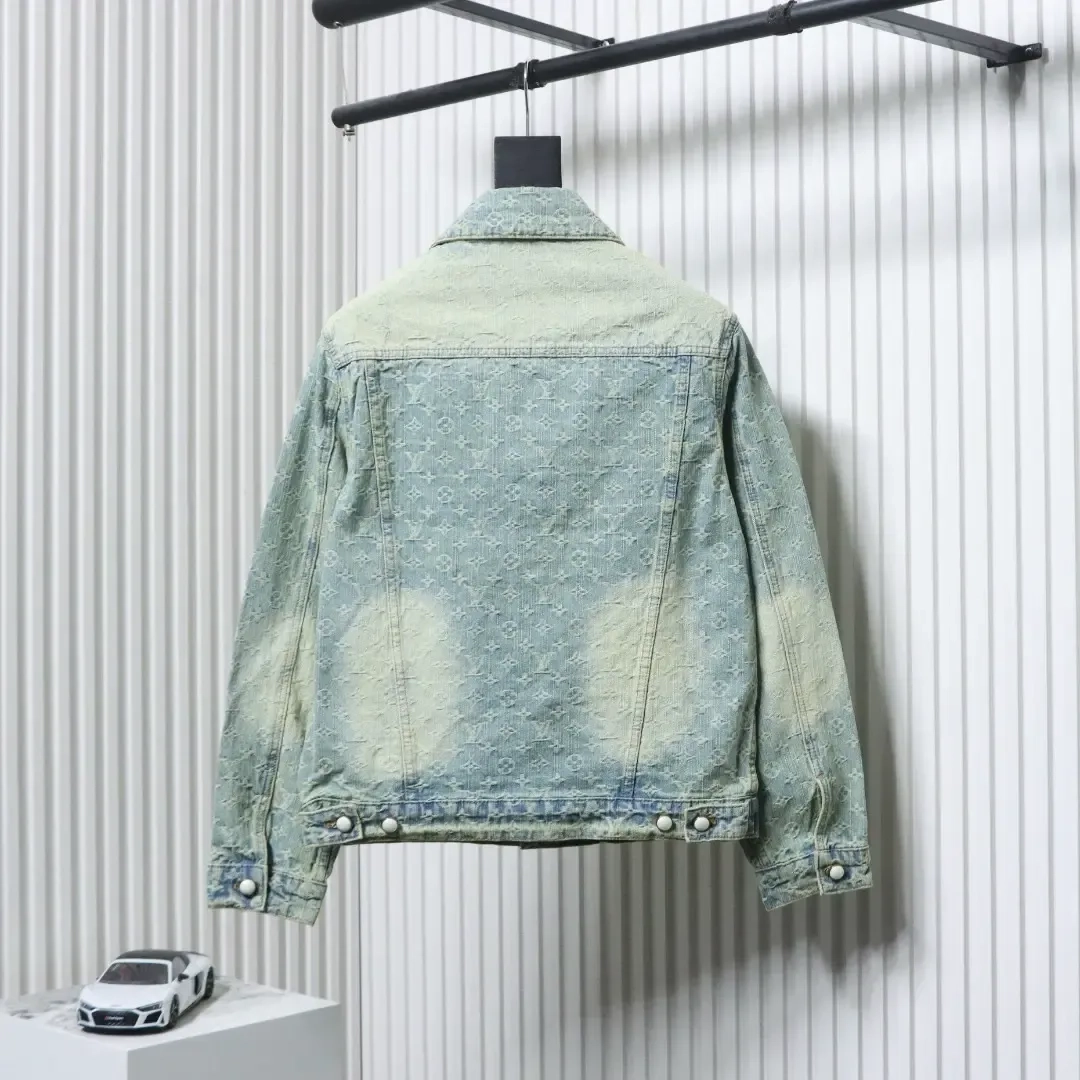 LU FA Denim Jacket With All-Over Monogram Print - Image 2