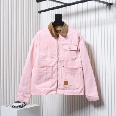 LU Pink long-sleeved work jacket with lapels