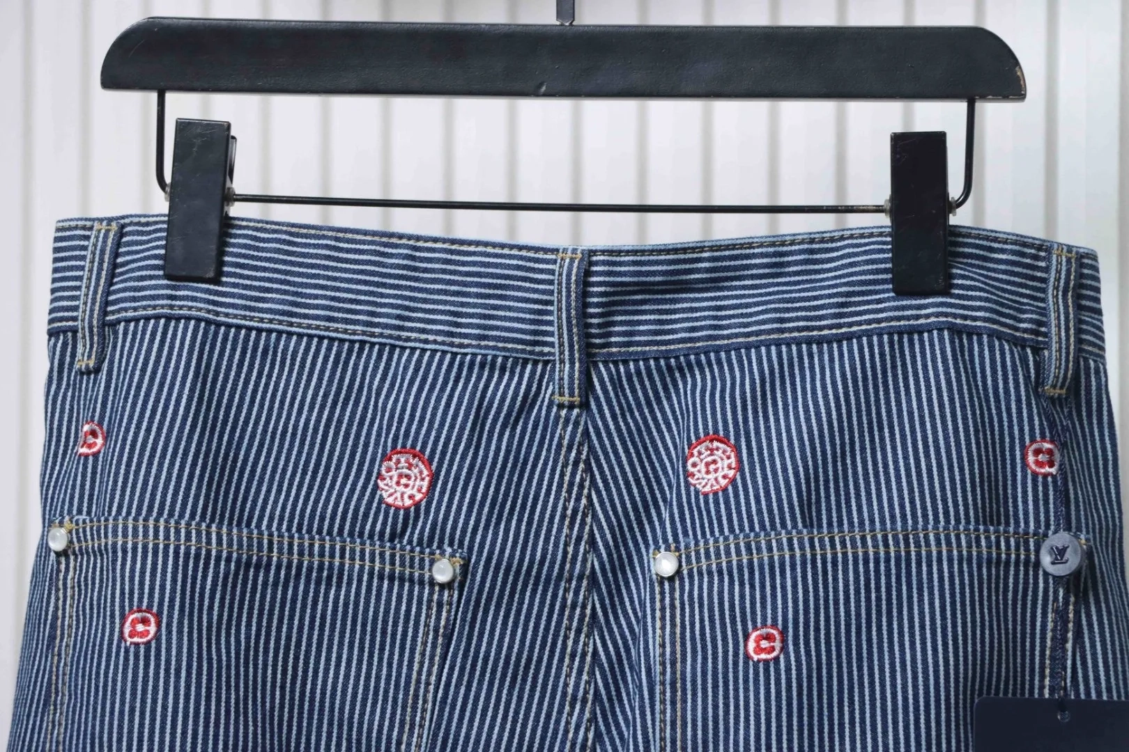 LU Striped Jeans With Cherry Blossom Pattern - Image 4