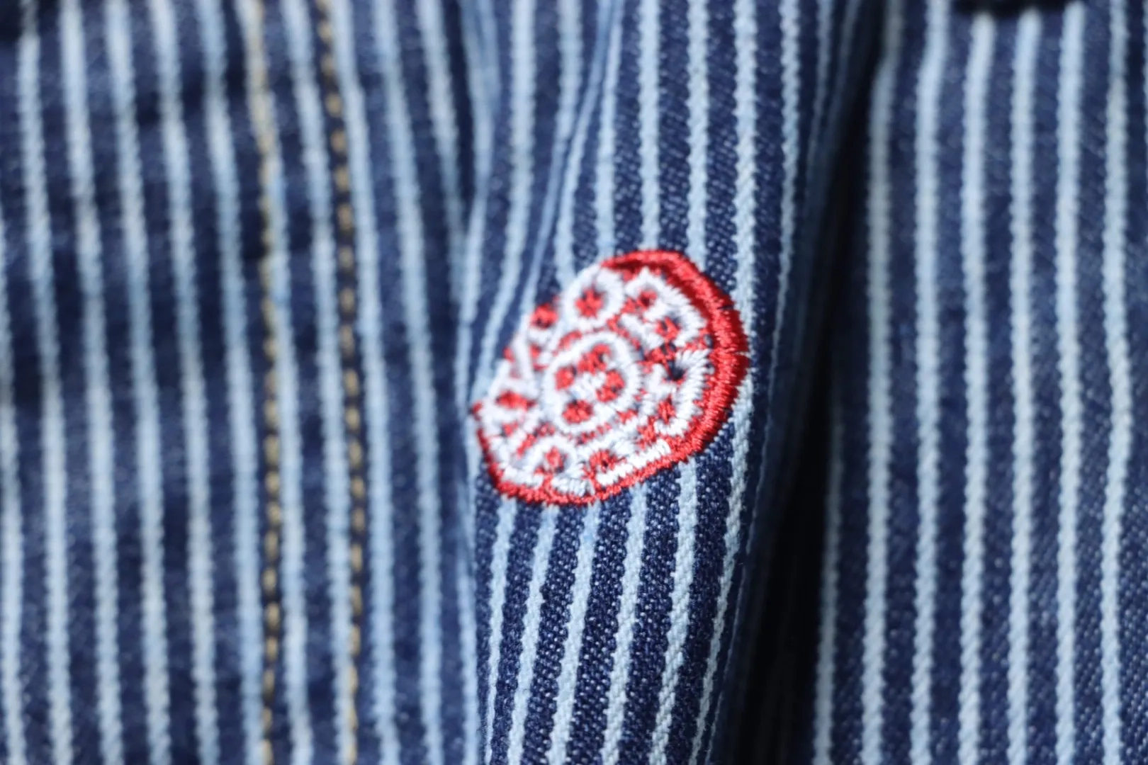 LU Striped Jeans With Cherry Blossom Pattern - Image 5