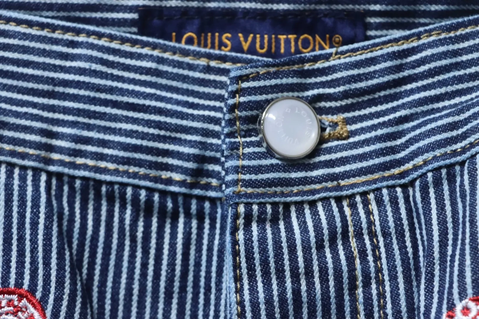 LU Striped Jeans With Cherry Blossom Pattern - Image 8