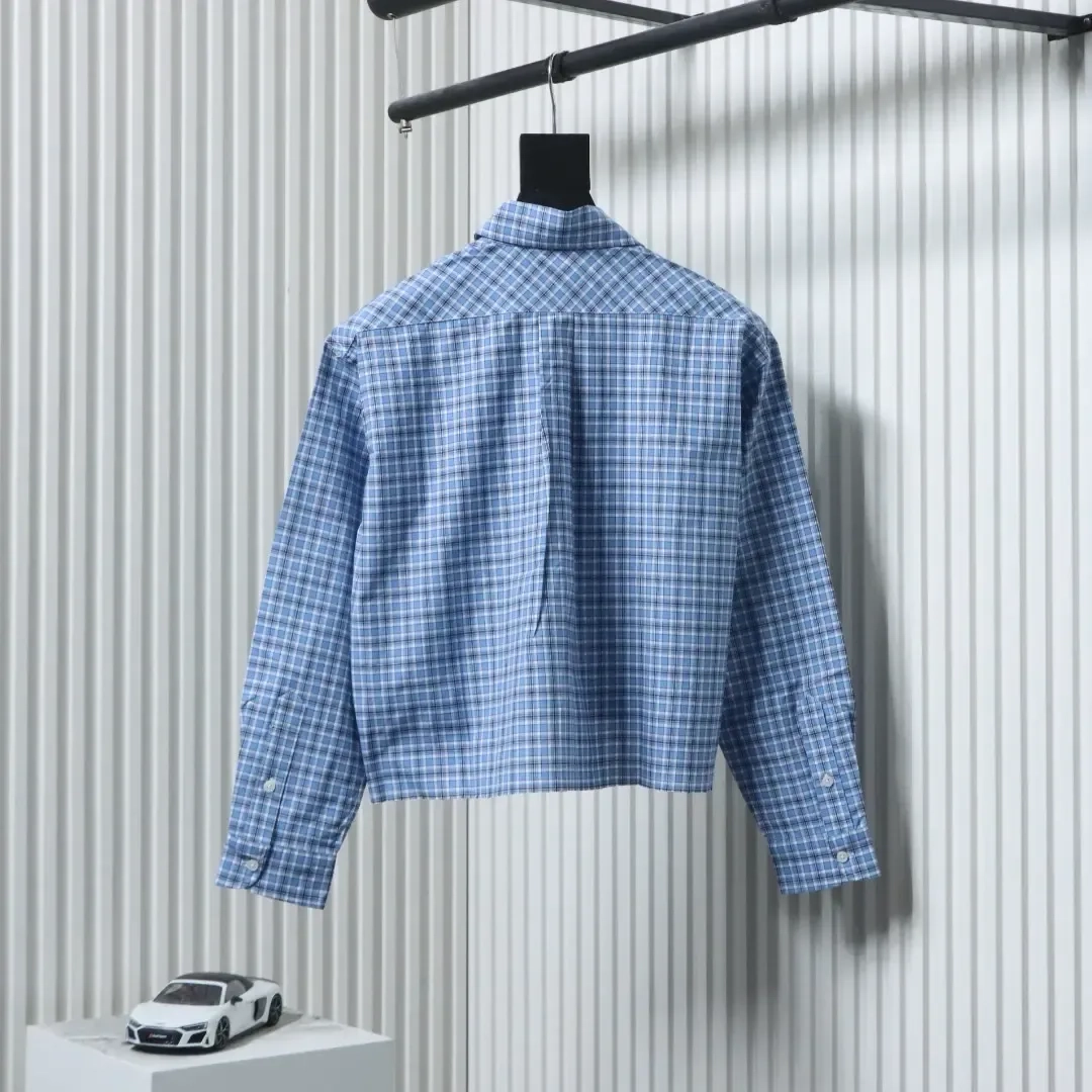 MM Checked Shirt Blue - Image 2