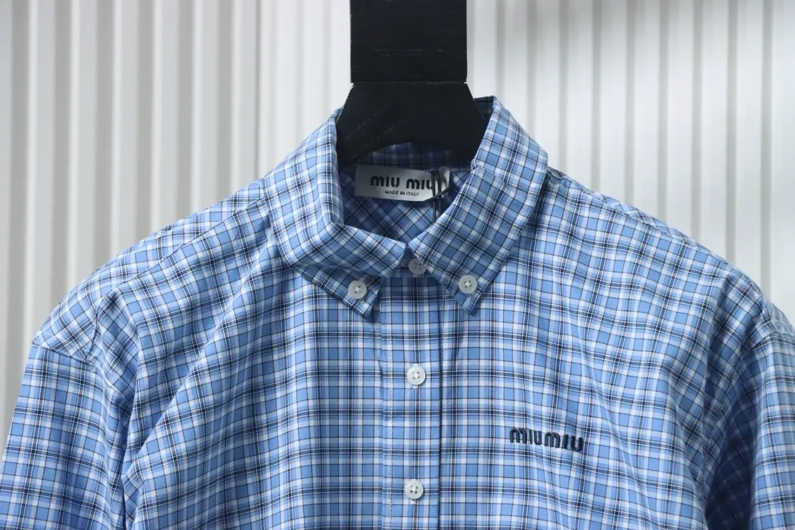 MM Checked Shirt Blue - Image 3