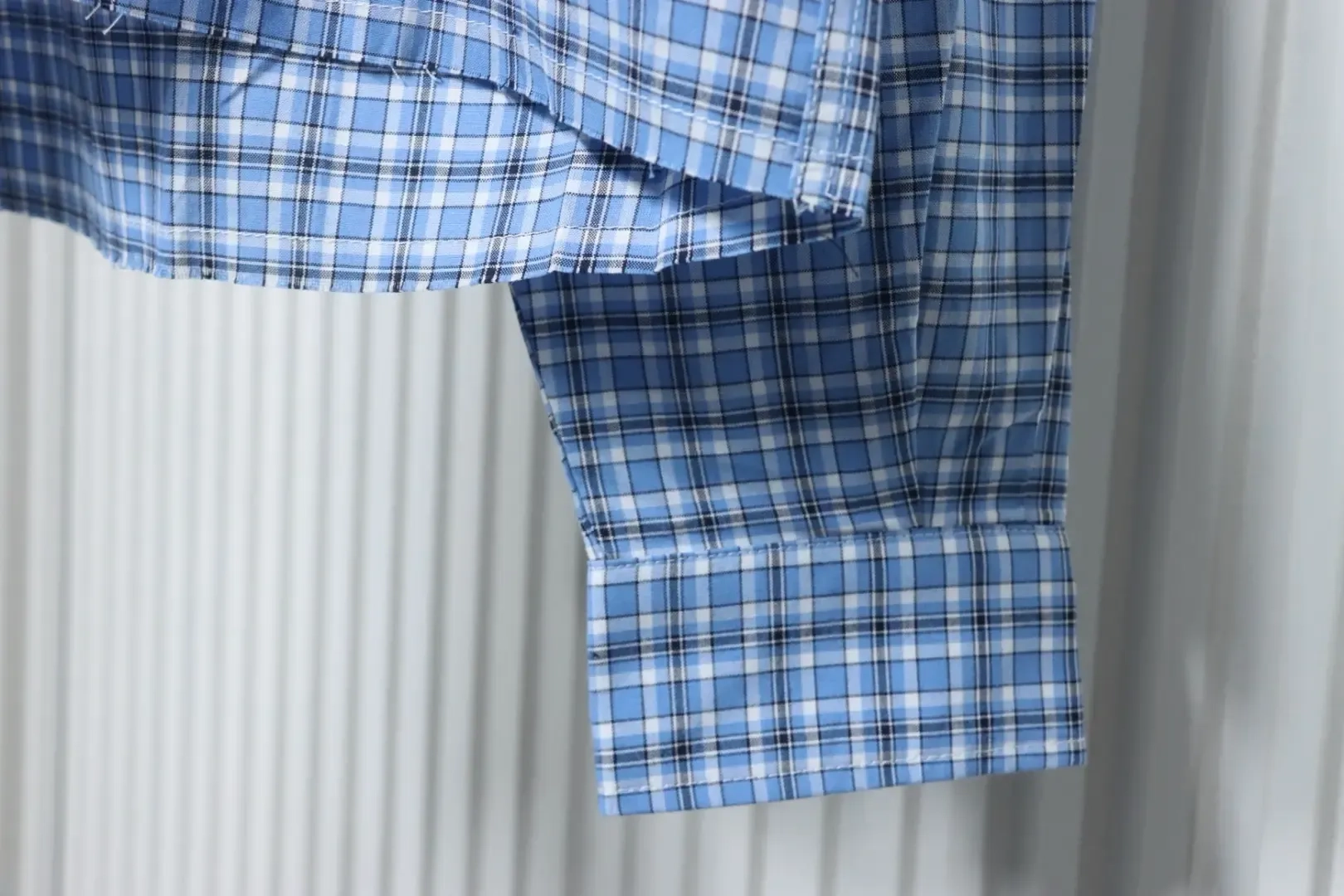 MM Checked Shirt Blue - Image 5