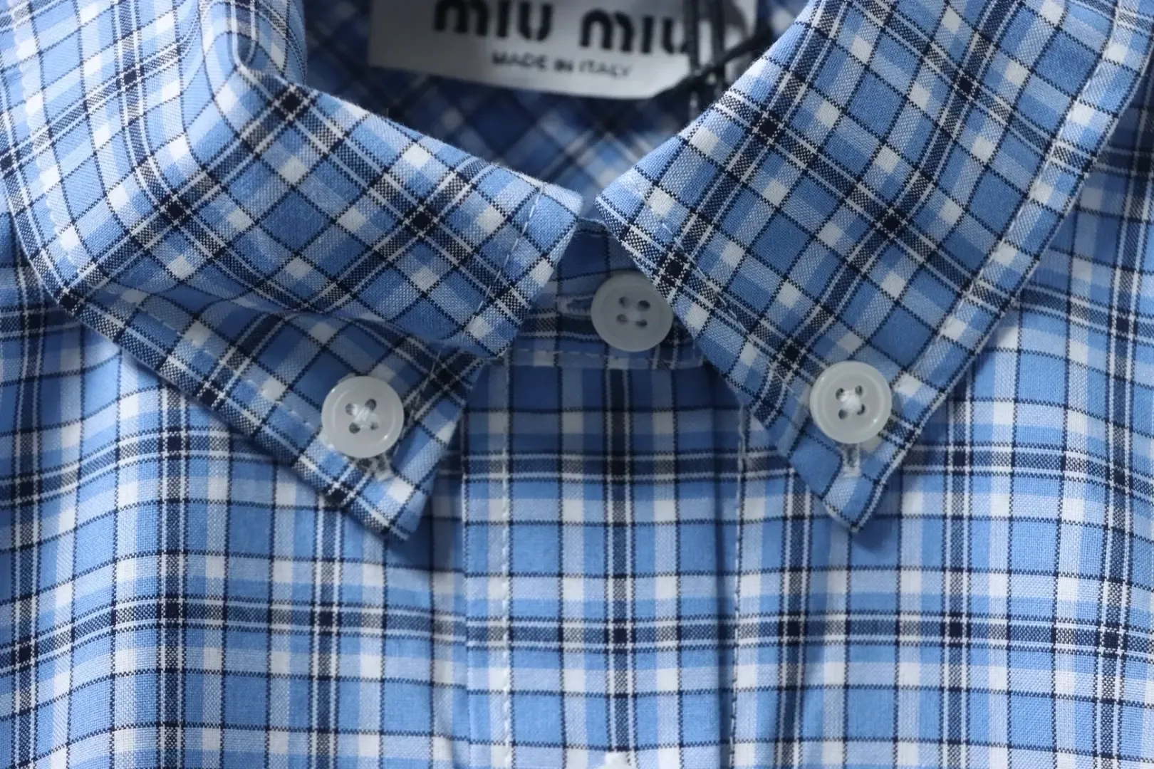 MM Checked Shirt Blue - Image 7