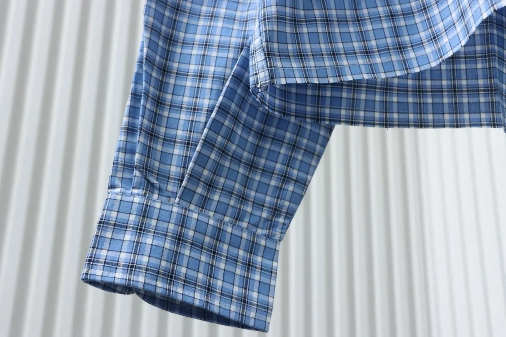 MM Checked Shirt Blue - Image 8