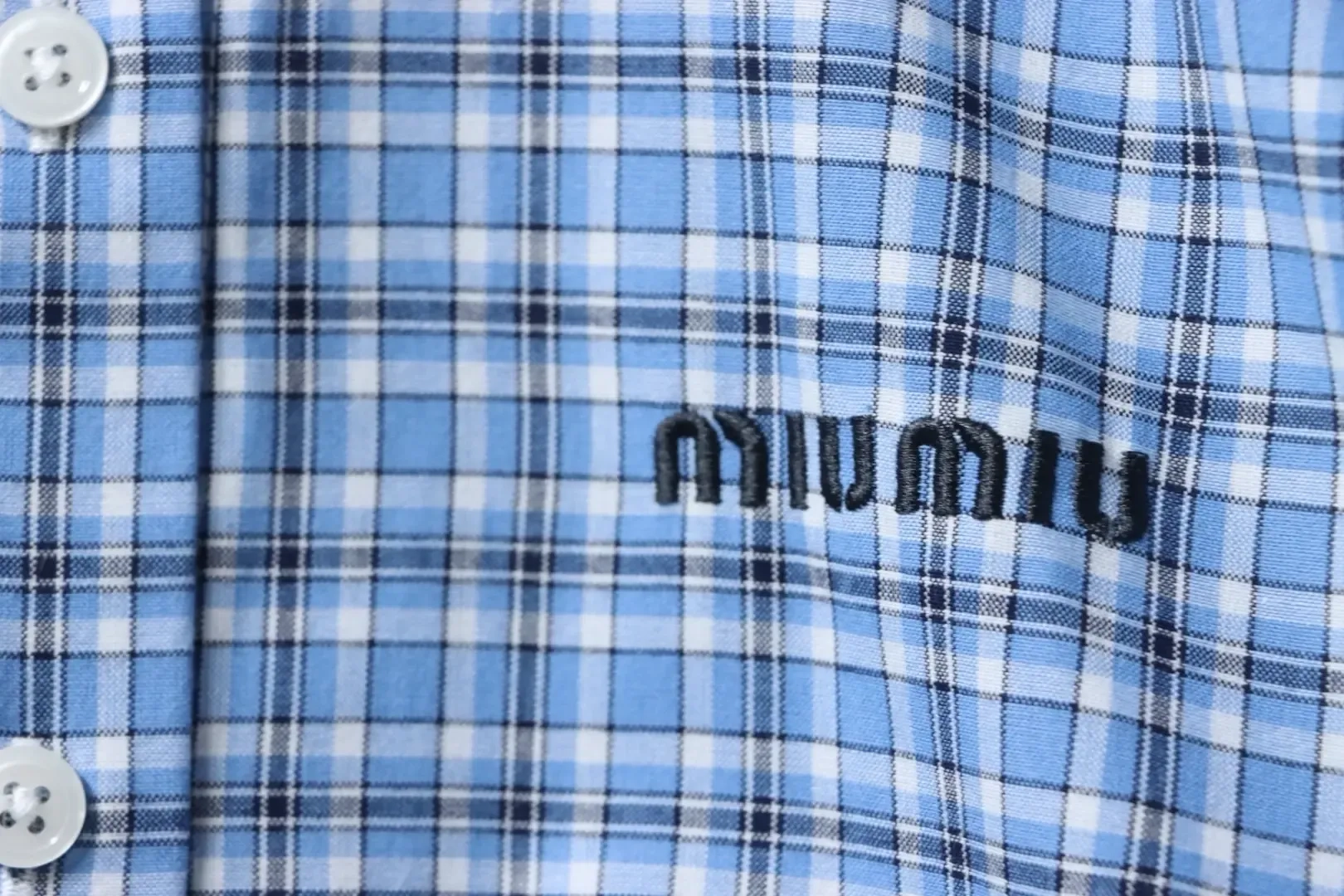 MM Checked Shirt Blue - Image 9