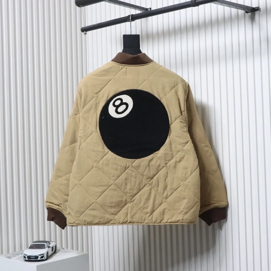 Stussy Black Puffer Jacket with 8 Billard Zip - Image 2