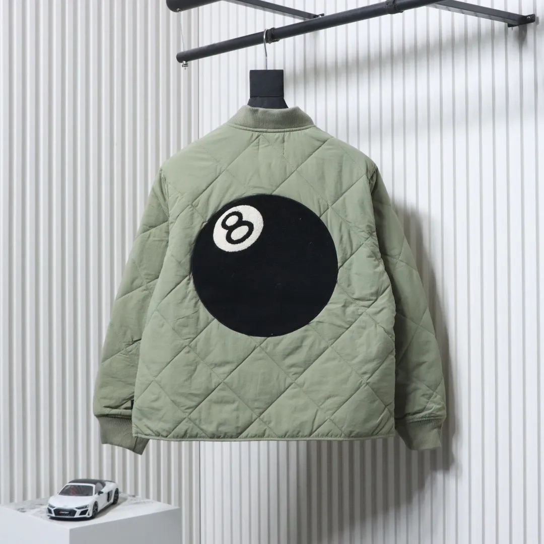 Stussy Black Puffer Jacket with 8 Billard Zip - Image 4