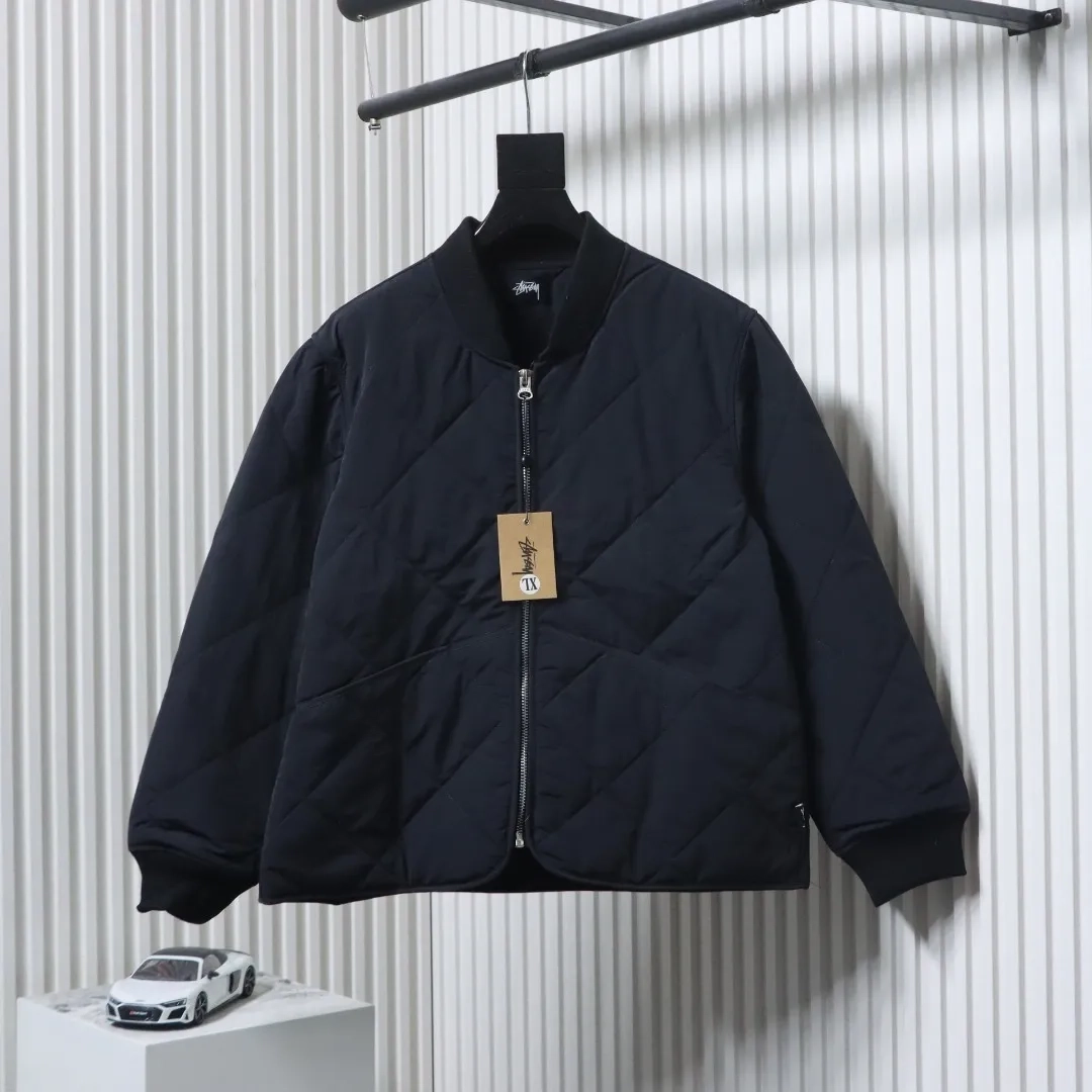 Stussy Black Puffer Jacket with 8 Billard Zip - Image 5