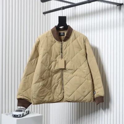 Stussy Black Puffer Jacket with 8 Billard Zip