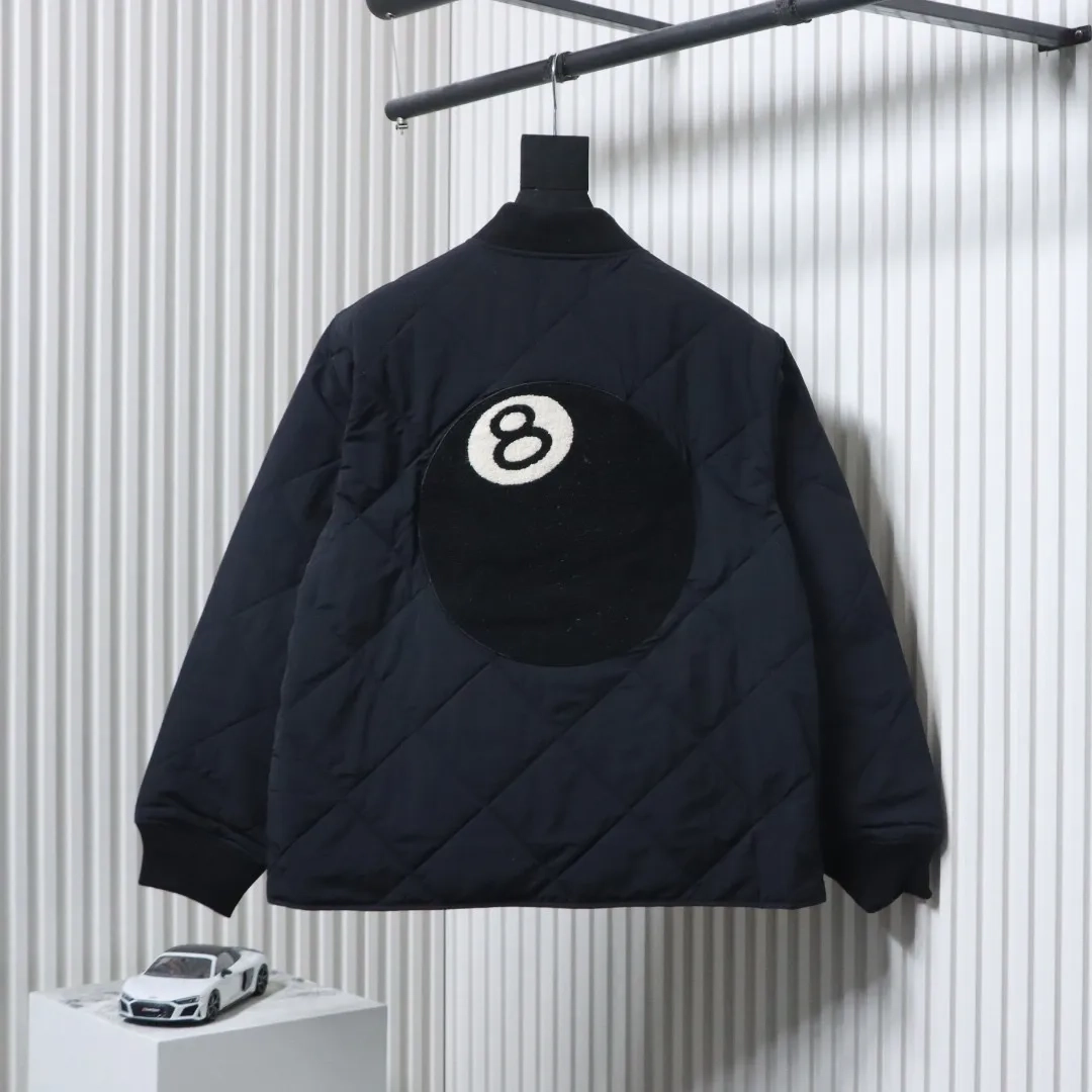 Stussy Black Puffer Jacket with 8 Billard Zip - Image 6