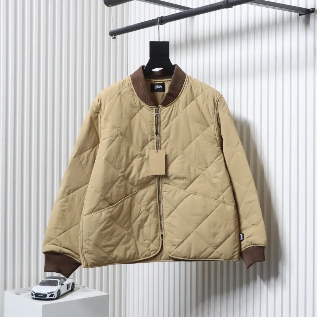 Stussy Black Puffer Jacket with 8 Billard Zip