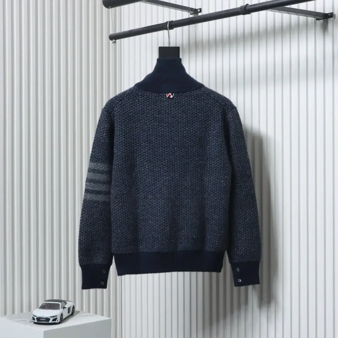 TB Structured Knit Sweater With Lapels - Image 2