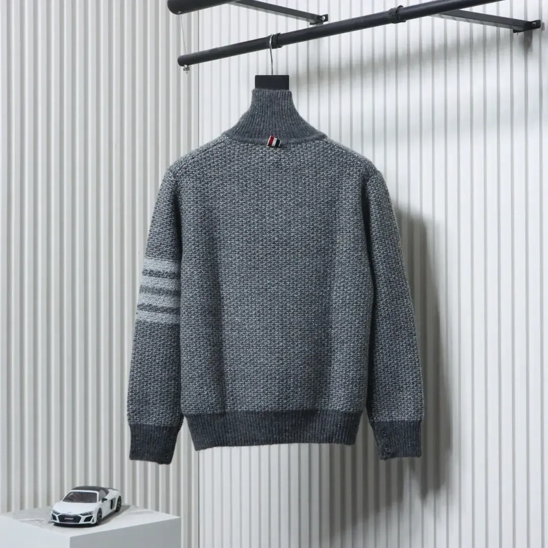 TB Structured Knit Sweater With Lapels - Image 12