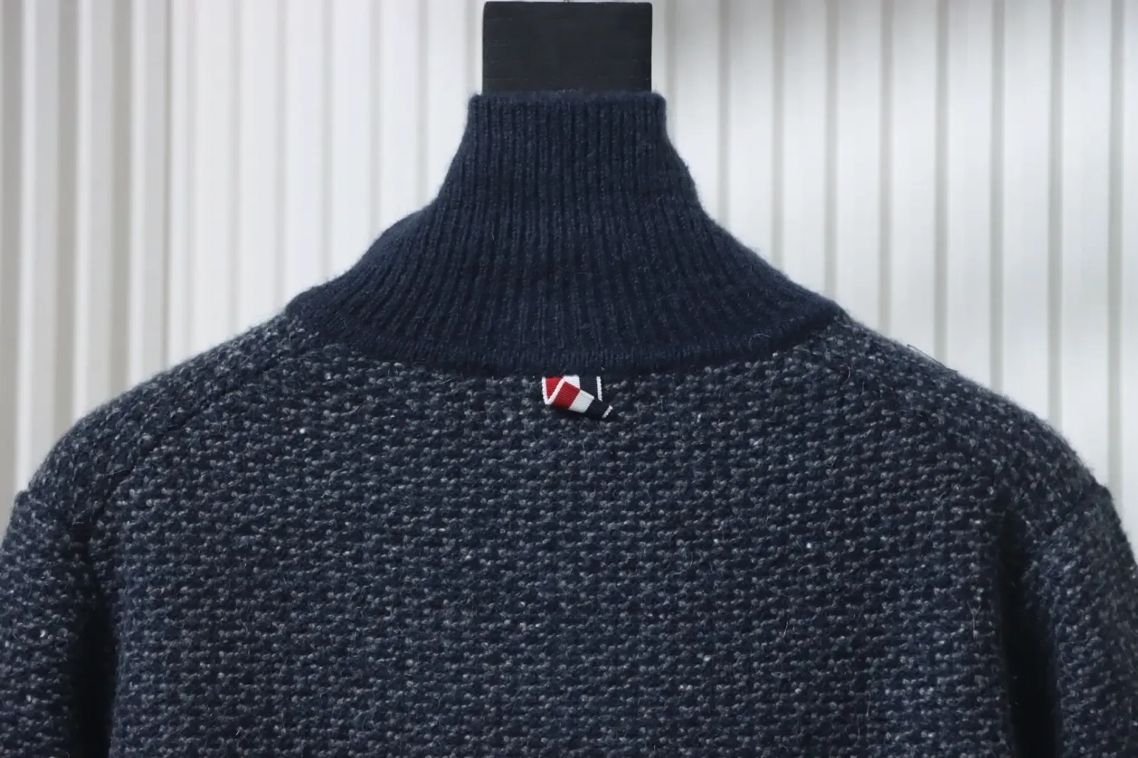 TB Structured Knit Sweater With Lapels - Image 4