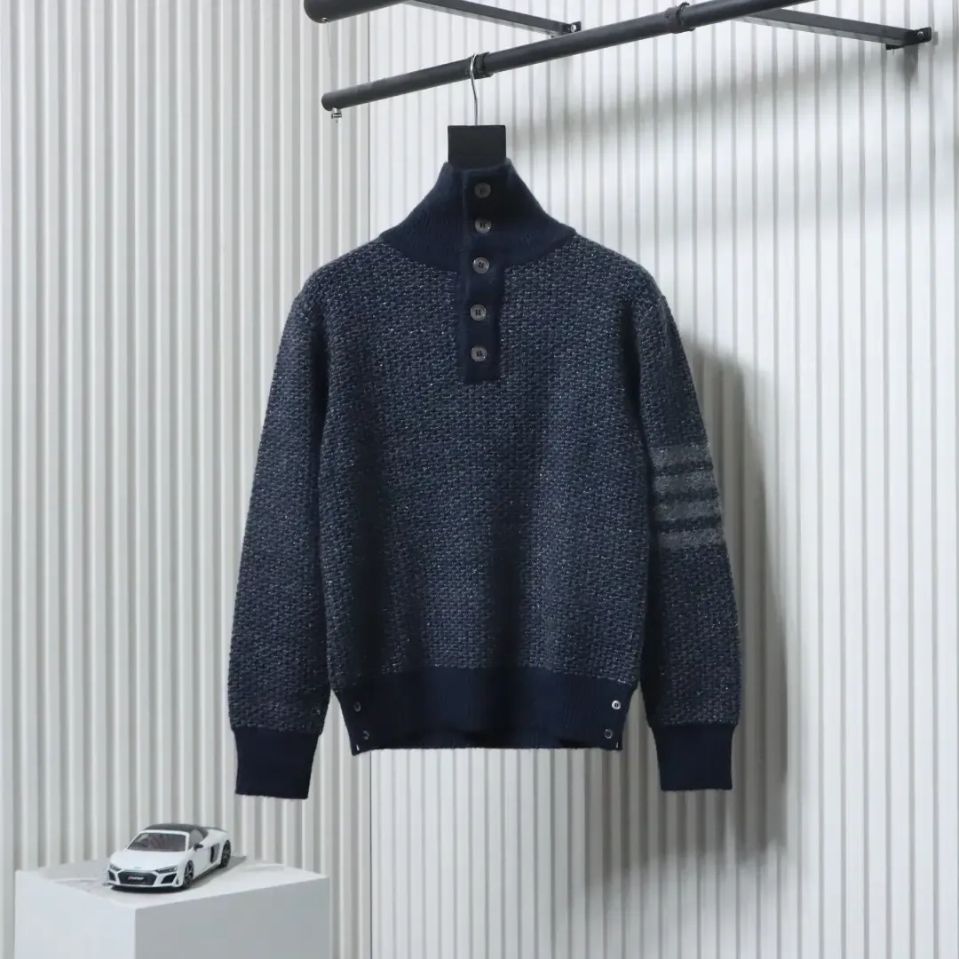 TB Structured Knit Sweater With Lapels