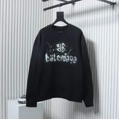 Balenciaga Hand Painted Sweatshirt With Letter Cutout