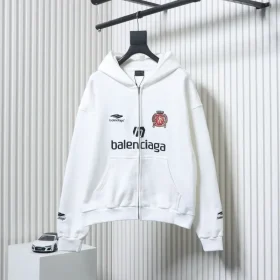 Balenciaga X Manchester United Embroidered 01 Zip-Up Hoodie
