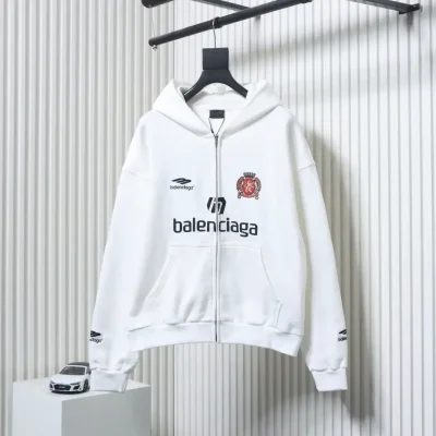 Balenciaga X Manchester United Embroidered 01 Zip-Up Hoodie