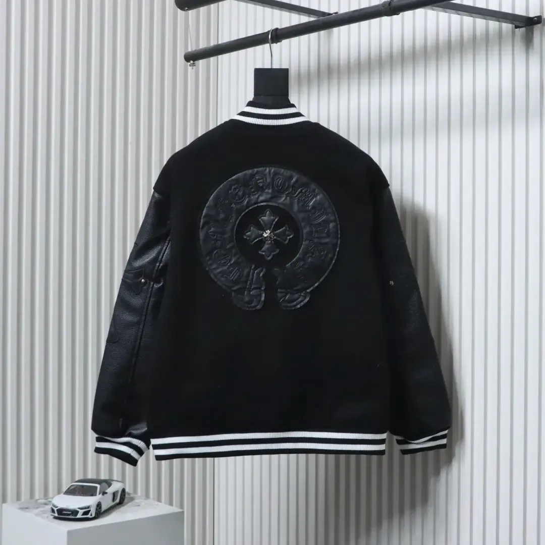 Baseball Jacket With Cross Pattern - Image 2