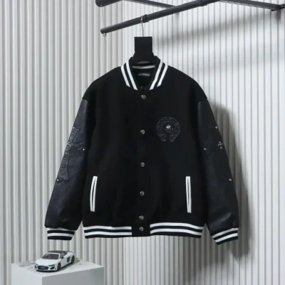 Baseball Jacket With Cross Pattern
