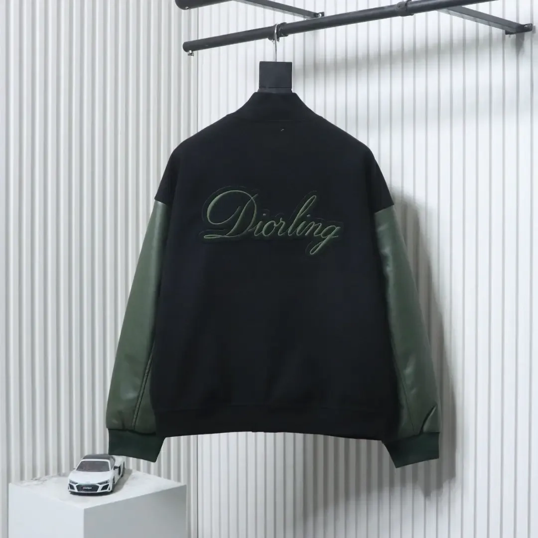 Baseball Jacket With Patchwork Style Letter Embroidery - Image 2